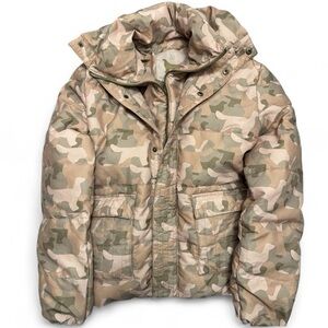 Unreal Fur Camouflage (dog print) padded puffer Jacket. Size M.